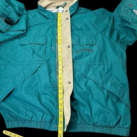 Field & Stream Mens Jacket Coat Green Pockets Zip Snap Front XXL - Picture 10 of 16